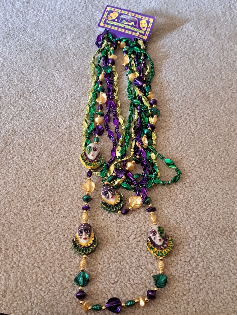 6 Mardi Gras Necklaces